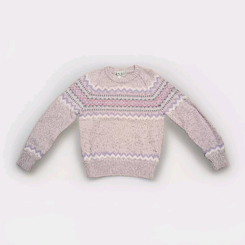 e.v.ltd vintage Women’s Rainbow pastel Retro 70s striped sweater - Size Small